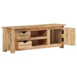 Vidaxl meuble tv 110x30x40 cm bois de manguier brut