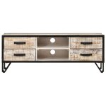 Vidaxl meuble tv 110x30x41 cm bois d'acacia massif