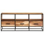 Vidaxl meuble tv 110x30x45 cm bois d'acacia massif