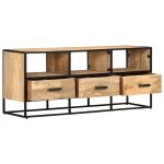 Vidaxl meuble tv 110x30x45 cm bois de manguier brut