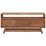 Vidaxl meuble tv 110x30x50 cm bois de teck massif