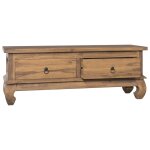 Vidaxl meuble tv 110x35x40 cm bois de teck solide