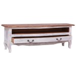 Vidaxl meuble tv 120 x 30 x 40 cm blanc bois de rcupration massif