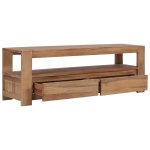 Vidaxl meuble tv 120 x 30 x 40 cm bois de teck massif