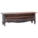 Vidaxl meuble tv 120 x 30 x 40 cm noir bois de récupération massif Vidaxl meuble tv 120 x 30 x 40 cm noir bois de récupération massif