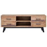 Vidaxl meuble tv 120 x 30 x 45 cm bois de teck solide
