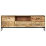 Vidaxl meuble tv 130 x 30 x 45 cm bois massif de manguier