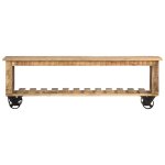 Vidaxl meuble tv 130x30x42 cm bois de manguier brut