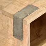 Vidaxl meuble tv 130x30x46 cm bois massif de manguier brut
