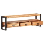 Vidaxl meuble tv 150x30x45 cm bois d'acacia massif