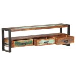 Vidaxl meuble tv 150x30x45 cm bois de rcupration massif