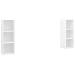 Vidaxl meubles tv 2 pcs blanc 107x35x37 cm agglomr
