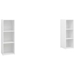 Vidaxl meubles tv 2 pcs blanc brillant 107x35x37 cm agglomr