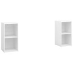 Vidaxl meubles tv 2 pcs blanc brillant 72x35x36, 5 cm agglomr