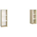 Vidaxl meubles tv 2 pcs blanc et chne sonoma 107x35x37 cm agglomr