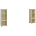 Vidaxl meubles tv 2 pcs chne sonoma 107x35x37 cm agglomr