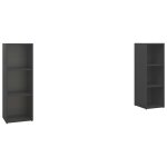 Vidaxl meubles tv 2 pcs gris 107x35x37 cm agglomr