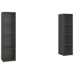 Vidaxl meubles tv 2 pcs gris 142, 5x35x36, 5 cm agglomr