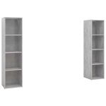 Vidaxl meubles tv 2 pcs gris bton 142, 5x35x36, 5 cm agglomr