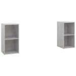 Vidaxl meubles tv 2 pcs gris bton 72x35x36, 5 cm agglomr