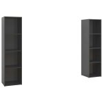 Vidaxl meubles tv 2 pcs gris brillant 142, 5x35x36, 5 cm agglomr