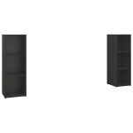 Vidaxl meubles tv 2 pcs noir 107x35x37 cm agglomr