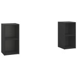 Vidaxl meubles tv 2 pcs noir 72x35x36, 5 cm agglomr