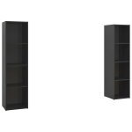 Vidaxl meubles tv 2 pcs noir brillant 142, 5x35x36, 5 cm agglomr