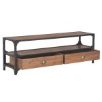 Vidaxl meuble tv avec 2 tiroirs 120 x 30 x 40 cm bois massif de pin