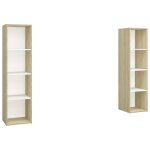 Vidaxl meubles tv 2pcs blanc et chne sonoma 142, 5x35x36, 5cm agglomr