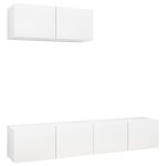 Vidaxl meubles tv 3 pcs blanc agglomr