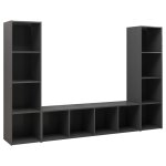 Vidaxl meubles tv 3 pcs gris 142, 5x35x36, 5 cm agglomr