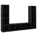 Vidaxl meubles tv 3 pcs noir 142, 5x35x36, 5 cm agglomr