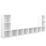 Vidaxl meubles tv 4 pcs blanc 107x35x37 cm agglomr