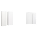 Vidaxl meubles tv 4 pcs blanc 30, 5x30x90 cm agglomr