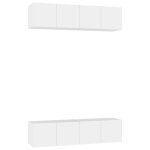 Vidaxl meubles tv 4 pcs blanc 60x30x30 cm agglom�r�