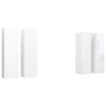 Vidaxl meubles tv 4 pcs blanc brillant 30, 5x30x110 cm agglom�r�