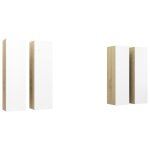 Vidaxl meubles tv 4 pcs blanc et chęne sonoma 30, 5x30x110 cm aggloméré Vidaxl meubles tv 4 pcs blanc et chęne sonoma 30, 5x30x110 cm aggloméré