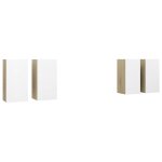 Vidaxl meubles tv 4 pcs blanc et chęne sonoma 30, 5x30x60 cm aggloméré Vidaxl meubles tv 4 pcs blanc et chęne sonoma 30, 5x30x60 cm aggloméré