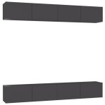 Vidaxl meubles tv 4 pcs gris 100x30x30 cm agglomr