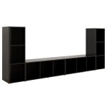 Vidaxl meubles tv 4 pcs noir 107x35x37 cm agglomr