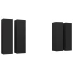 Vidaxl meubles tv 4 pcs noir 30, 5x30x110 cm agglomr