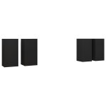Vidaxl meubles tv 4 pcs noir 30, 5x30x60 cm agglomr