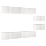 Vidaxl meubles tv 8 pcs blanc agglomr