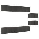 Vidaxl meubles tv 8 pcs gris agglomr