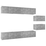 Vidaxl meubles tv 8 pcs gris bton agglomr