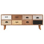 Vidaxl meuble tv avec 8 tiroirs 120 x 30 x 40 cm bois de pin massif