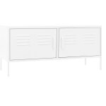 Vidaxl meuble tv blanc 105x35x50 cm acier