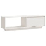 Vidaxl meuble tv blanc 110x30x33, 5 cm bois de pin massif
