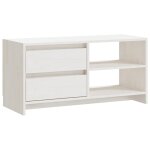 Vidaxl meuble tv blanc 80x31x39 cm bois de pin massif